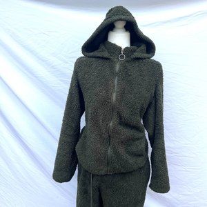 Green Faux Fur Two Piece